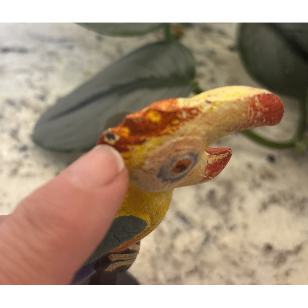 Vintage Cast Iron Parrot Bottle Opener On Stand Hand Painted Barware Island Vibe - Picture 9 of 12